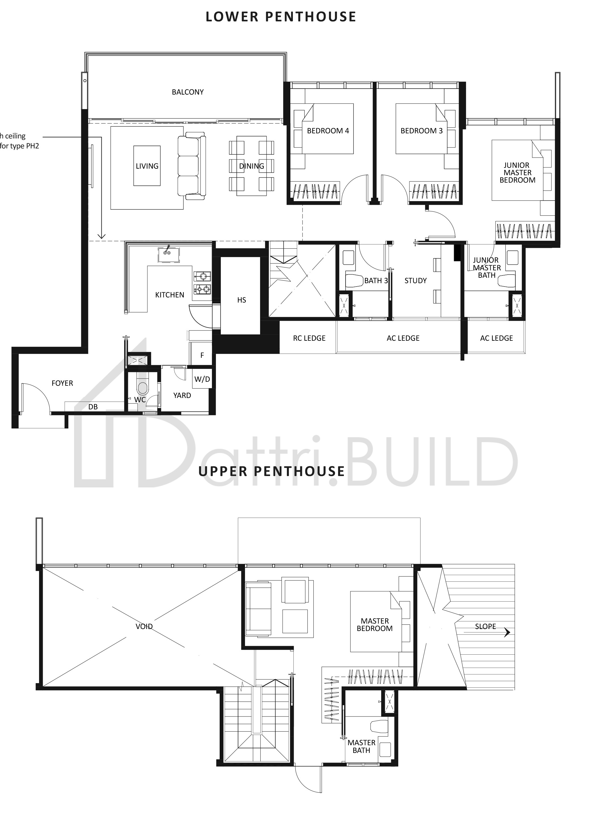 THE LILIUM PH2 floorplan (watermarked)