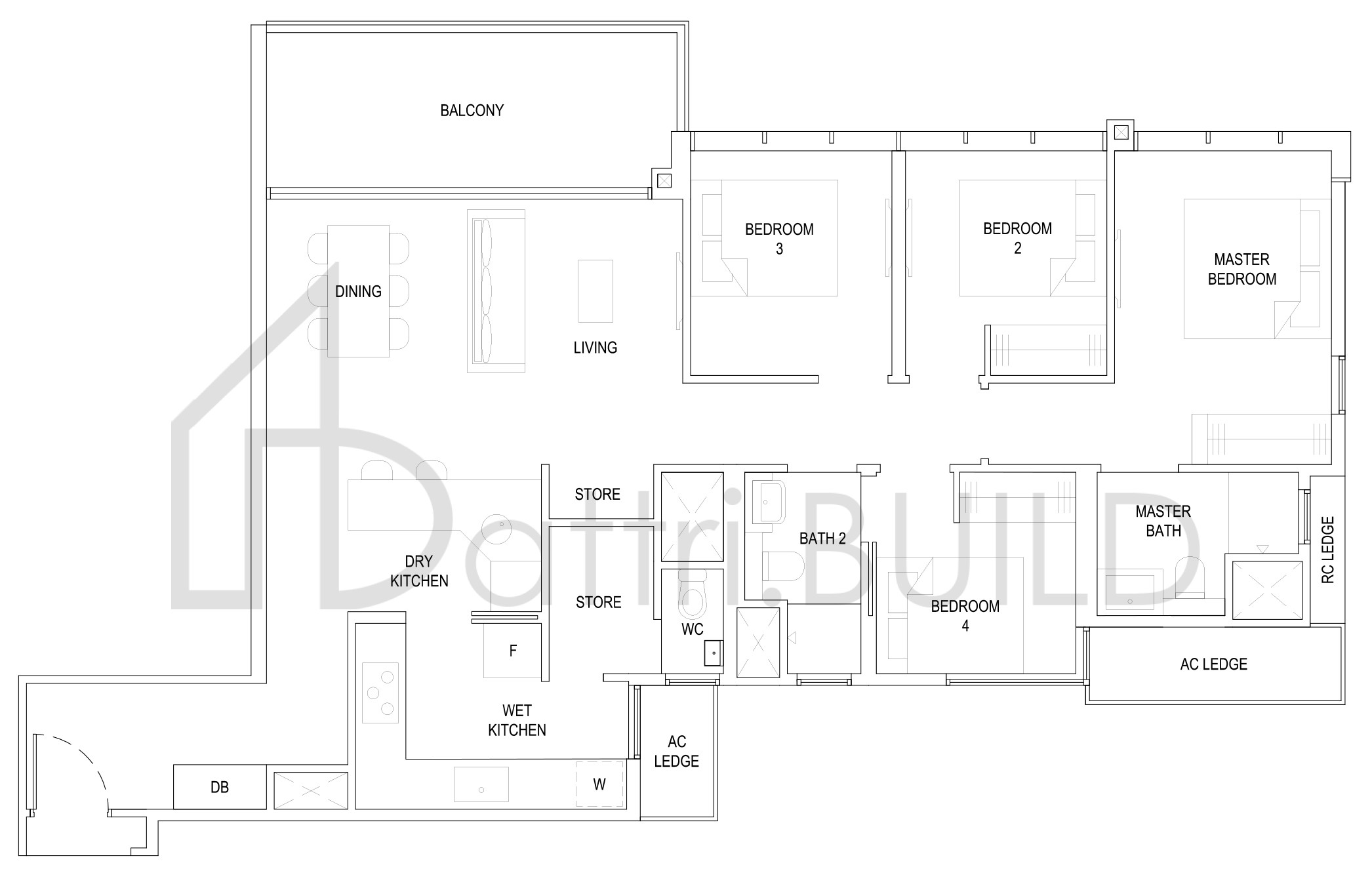 THE FLORENCE RESIDENCES 4C4a floorplan (watermarked)