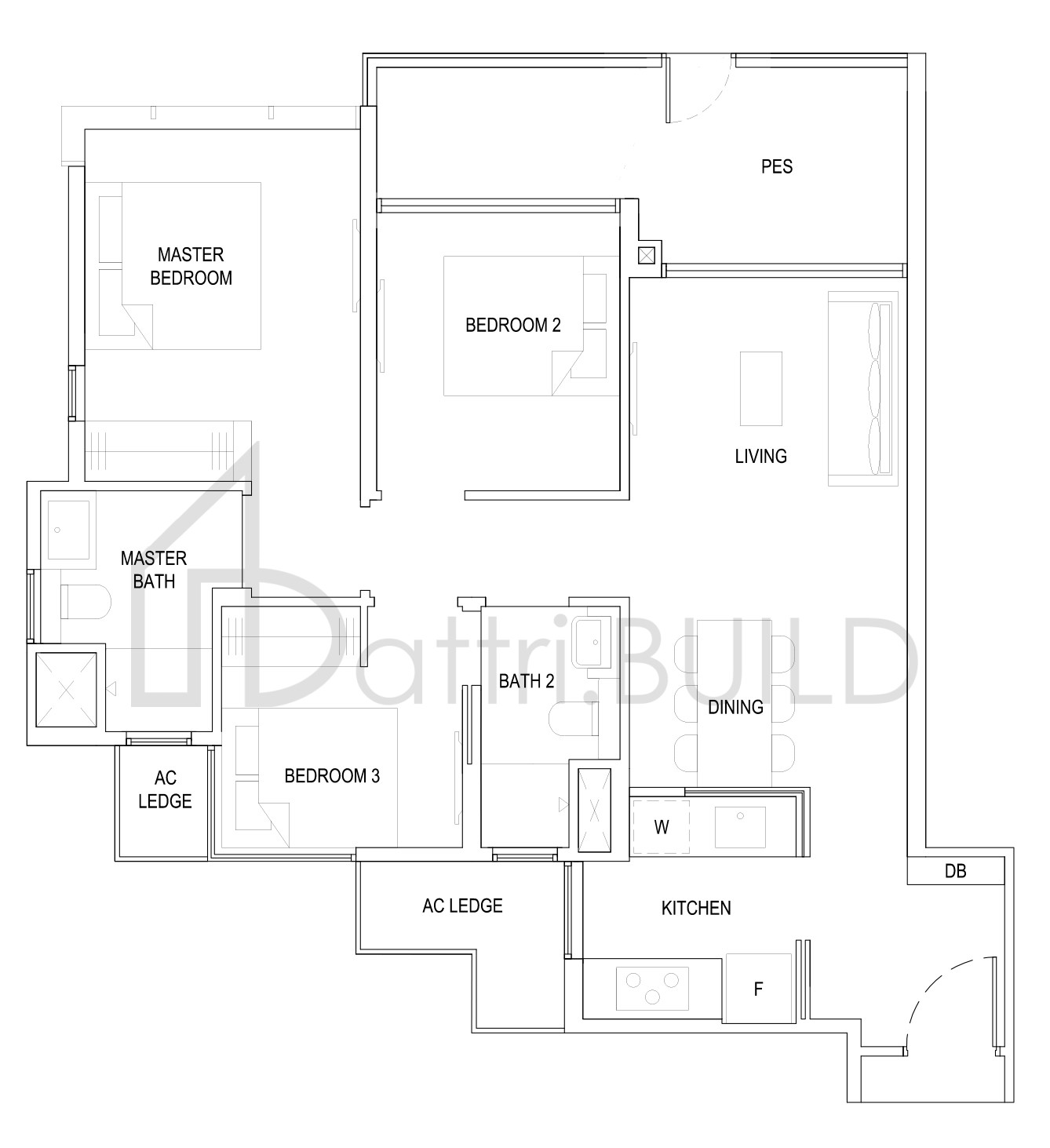THE FLORENCE RESIDENCES 3C2(G) floorplan (watermarked)