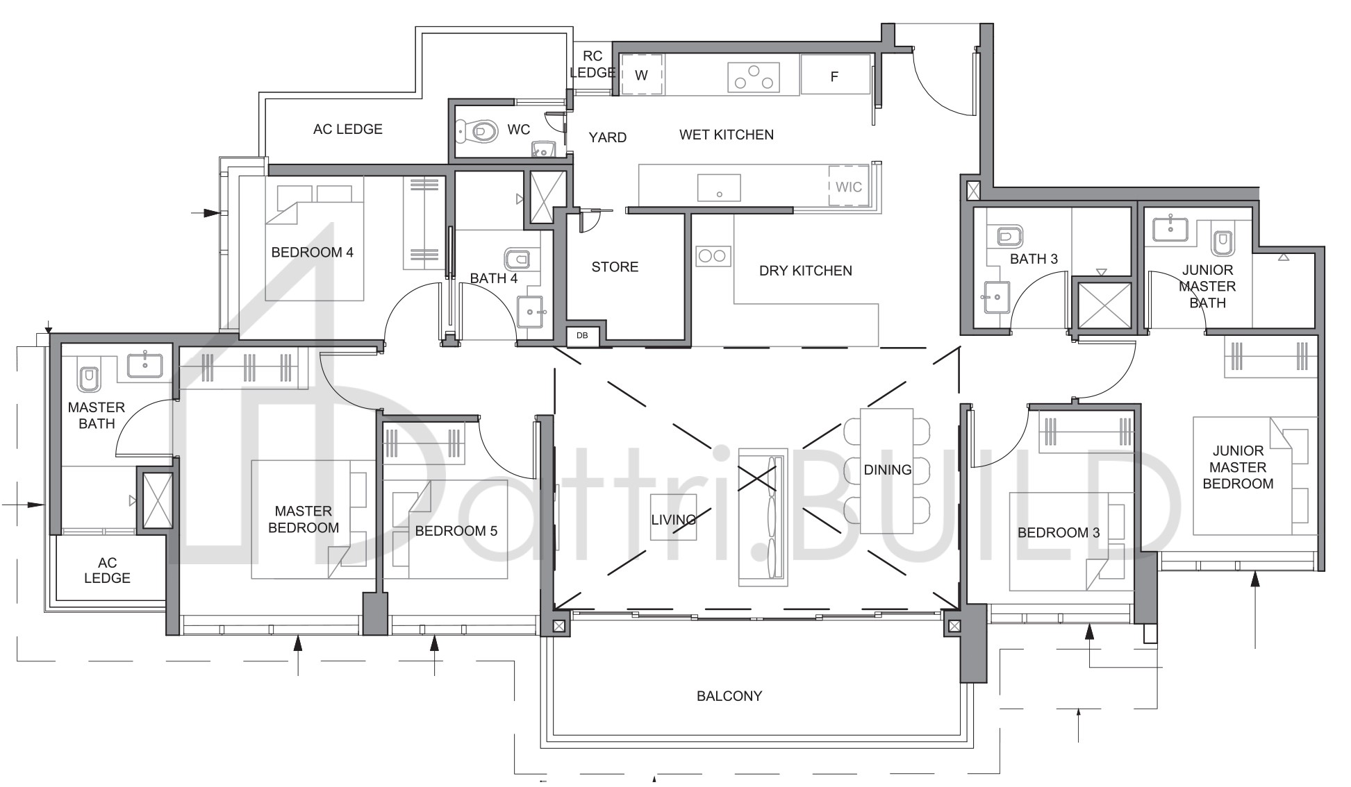PARC CLEMATIS 5BR-2 floorplan (watermarked)