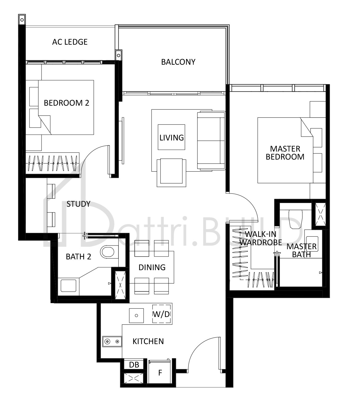 THE LILIUM B2 floorplan (watermarked)