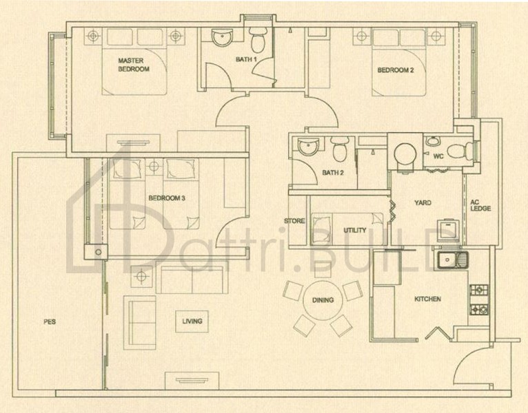 THE RAINTREE C1c-p floorplan (watermarked)