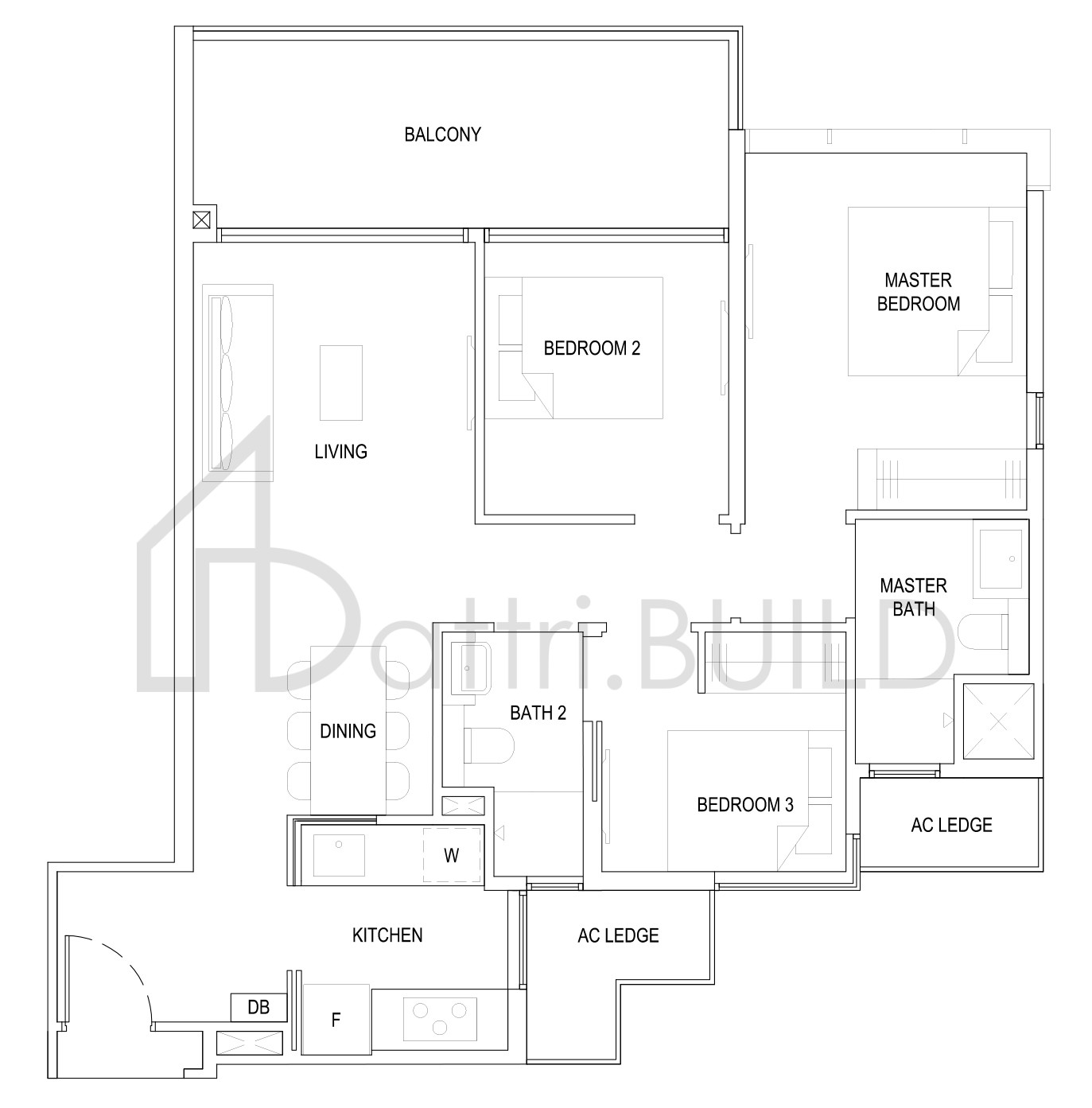 THE FLORENCE RESIDENCES 3C7 floorplan (watermarked)