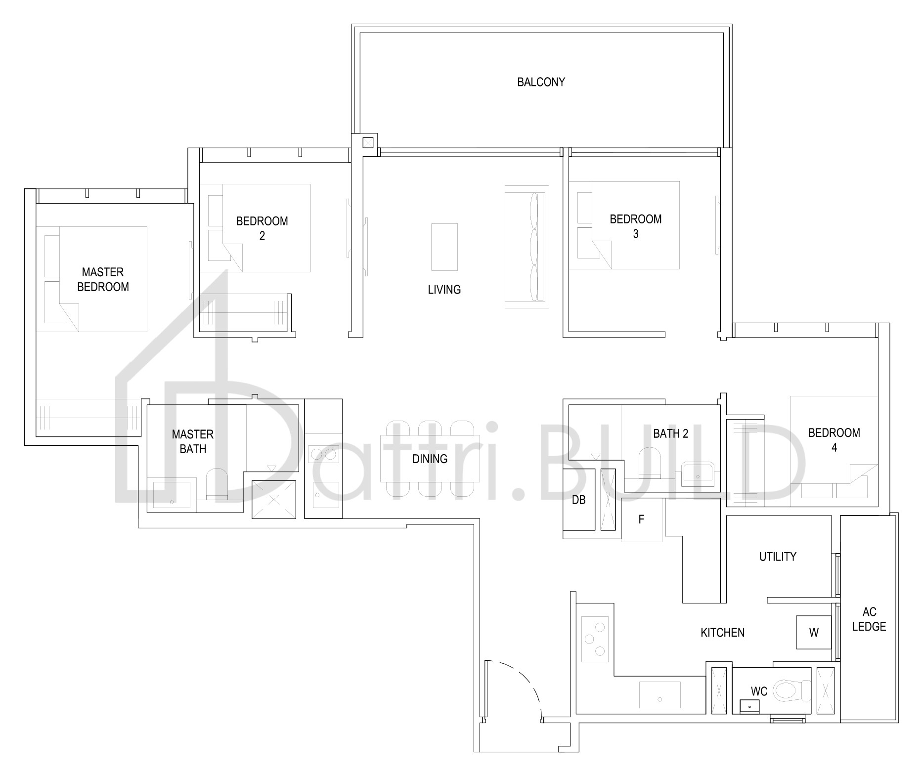 THE FLORENCE RESIDENCES 4C3 floorplan (watermarked)