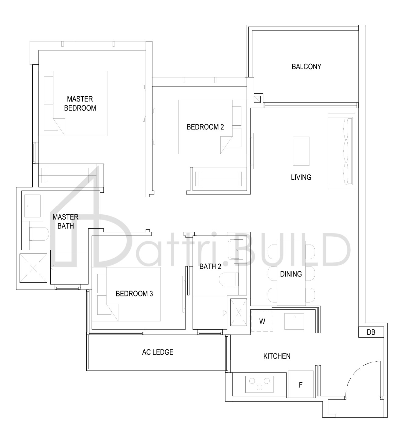 THE FLORENCE RESIDENCES 3C1 floorplan (watermarked)