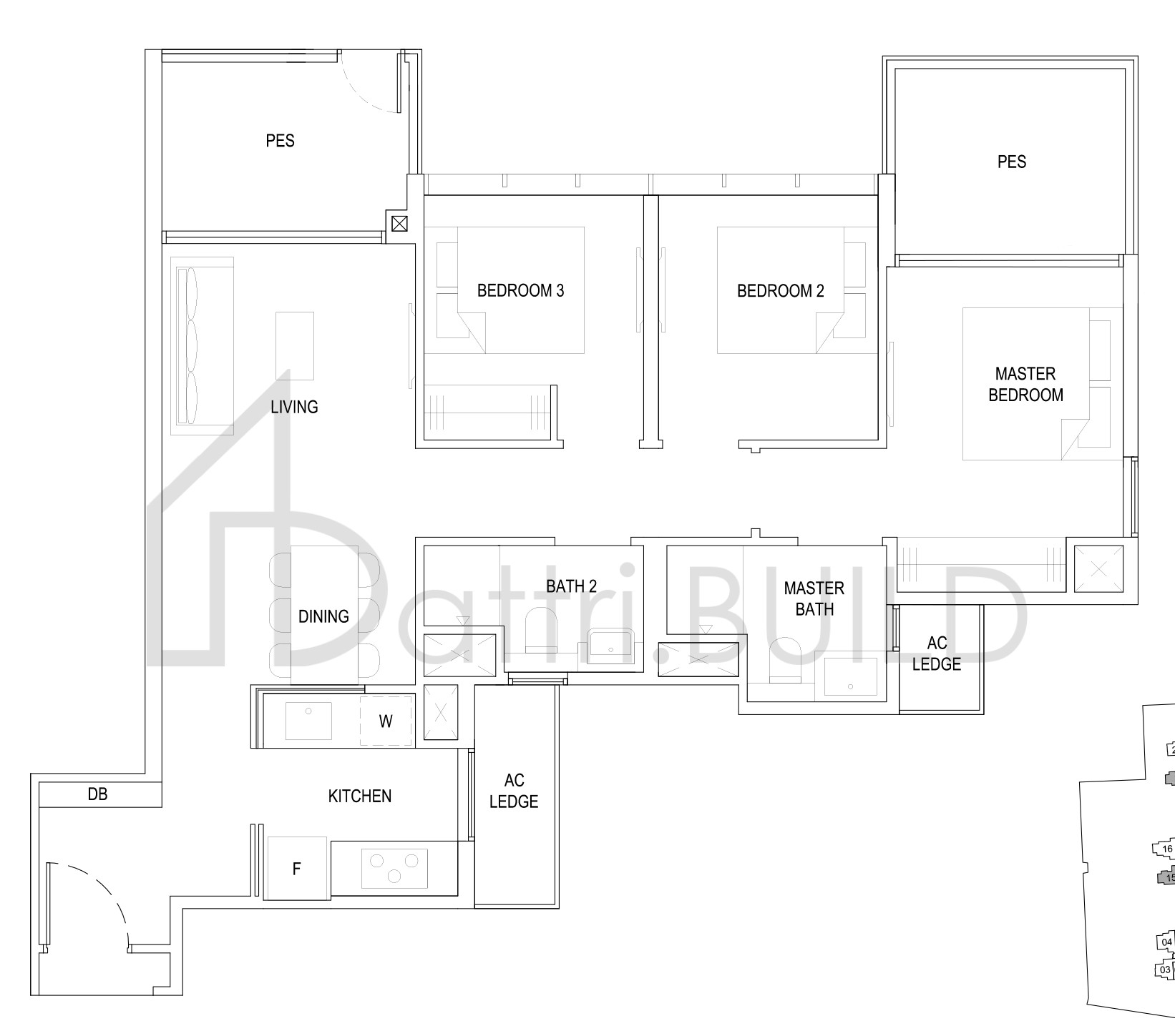 THE FLORENCE RESIDENCES 3C3(G) floorplan (watermarked)